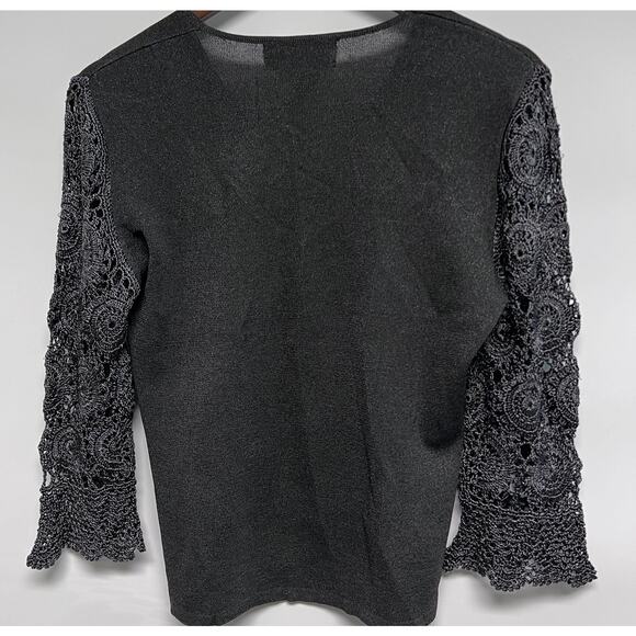 Y2K 90 Joseph A Women Y2K Top XL Crochet Bell Sleeve Whimsigoth Festival Boho - Picture 7 of 10